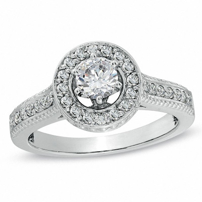 3/4 CT. T.W. Diamond Frame Engagement Ring in 10K White Gold