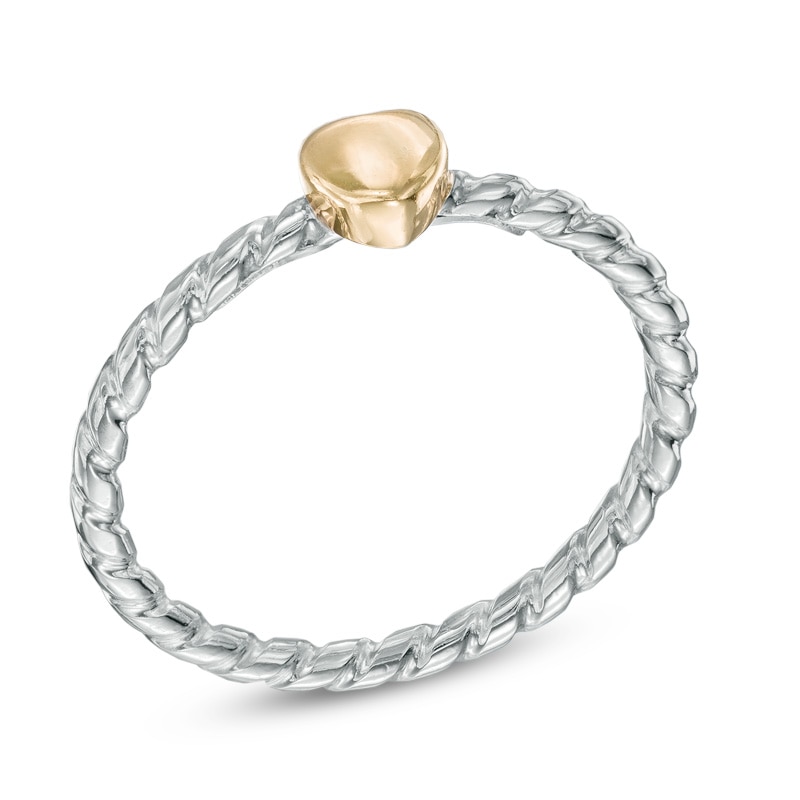 Main Image 2 of Twisted Heart Ring in 10K Two-Tone Gold