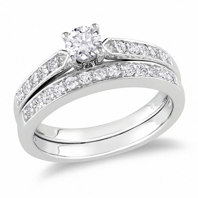 1/2 CT. T.W. Diamond Bridal Set in Sterling Silver