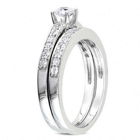 1/2 CT. T.w. Diamond Bridal Set Sterling Silver