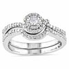 Thumbnail Image 0 of 1/8 CT. T.W. Diamond Knot Bridal Set in Sterling Silver