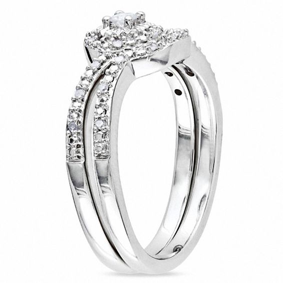 1/8 CT. T.w. Diamond Knot Bridal Set Sterling Silver
