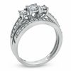 Thumbnail Image 2 of 7/8 CT. T.W. Diamond Three Stone Bridal Set in 10K White Gold