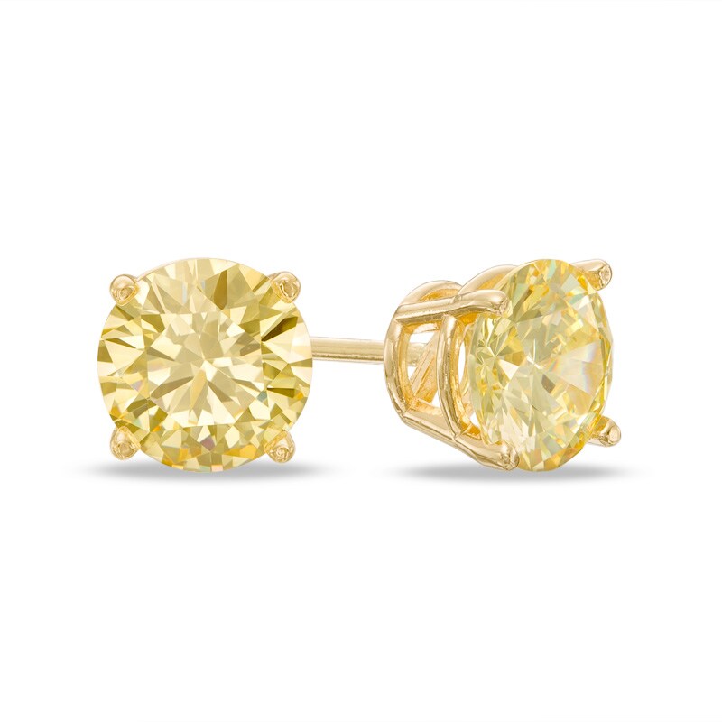 1 2 Ct T W Enhanced Yellow Diamond Solitaire Stud Earrings In 14k Gold Zales 1 2 Ct T W Enhanced Yellow Diamond Solitaire Stud Earrings In 14k Gold Zales