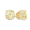 Thumbnail Image 1 of 2-1/8 CT. T.W. Enhanced Yellow Diamond Solitaire Stud Earrings in 14K Gold