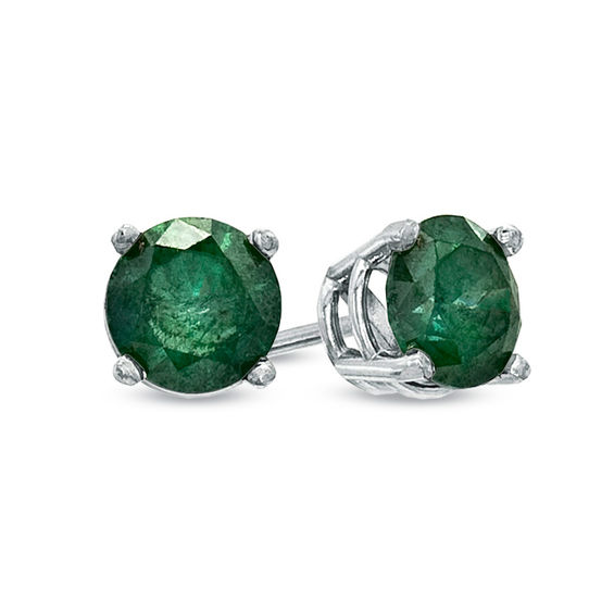 1 2 Ct T W Enhanced Yellow Diamond Solitaire Stud Earrings In T W Enhanced Green Diamond Solitaire Stud Earrings In 14k