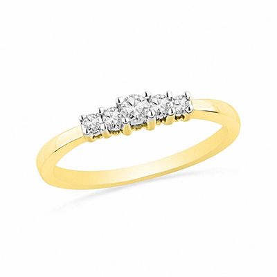1/5 CT. T.W. Diamond Five Stone Promise Ring in 10K Gold | Zales