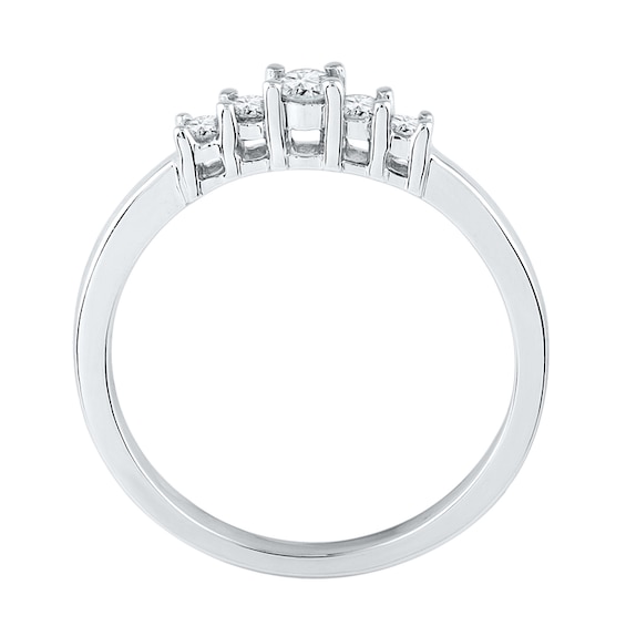 1/5 CT. T.w. Diamond Five Stone Promise Ring in 10K White Gold