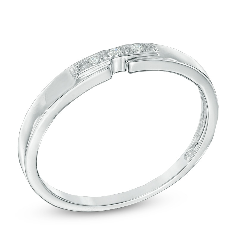 Diamond Accent Three Stone Promise Ring in 10K White Gold