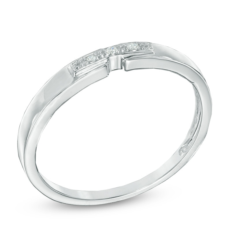 Main Image 2 of Diamond Accent Three Stone Promise Ring in 10K White Gold
