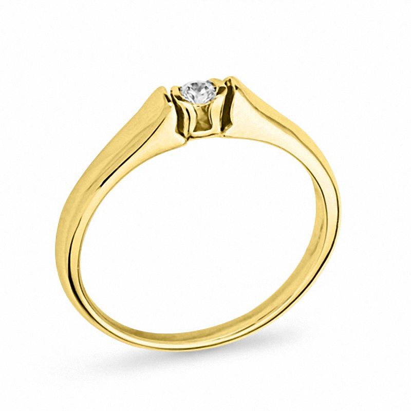 Main Image 2 of 1/20 CT. Diamond Solitaire Tension-Style Promise Ring in 10K Gold