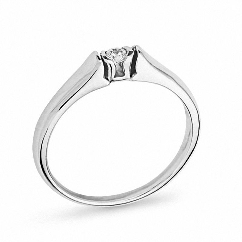 1/20 CT. Diamond Solitaire Tension-Style Promise Ring in 10K White Gold