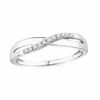 Thumbnail Image 1 of Diamond Accent Criss-Cross Wave Band in 10K White Gold