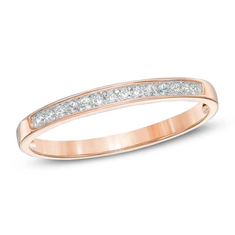 1/10 CT. T.W. Diamond Anniversary Band in 10K Rose Gold