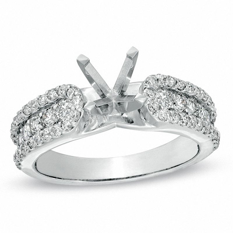 7/8 CT. T.W. Diamond Semi-Mount in 14K White Gold