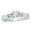 Thumbnail Image 1 of 1/4 CT. T.W. Princess-Cut Diamond Collar Promise Ring in 14K White Gold