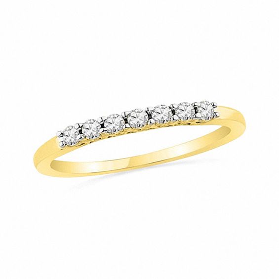 1/5 CT. T.w. Diamond Seven Stone Wedding Band in 10K Gold
