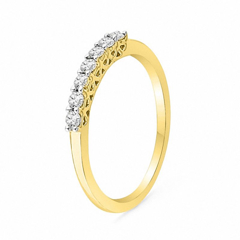 1/5 CT. T.W. Diamond Seven Stone Wedding Band in 10K Gold