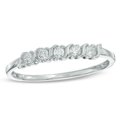 Size 3 to 15 in 1/4 Size Interval 0.25Ct CZ Contour Anniversary Ring in Yellow Plated Sterling Silver