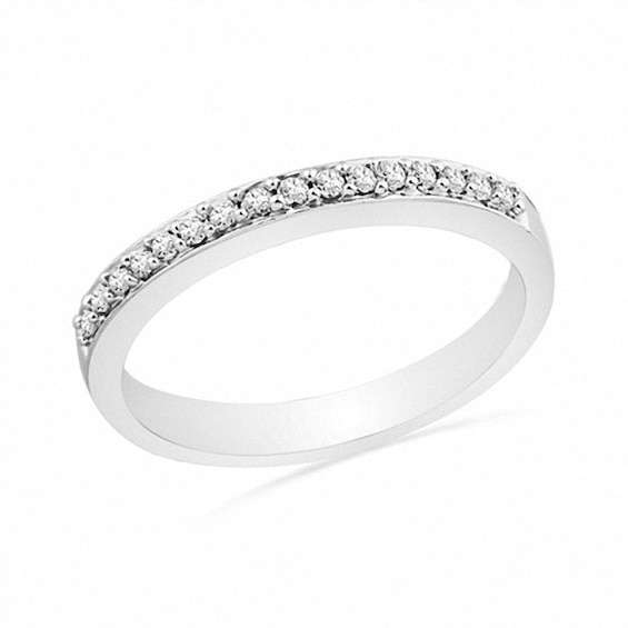 1/10 CT. T.w. Diamond Wedding Band in 10K White Gold