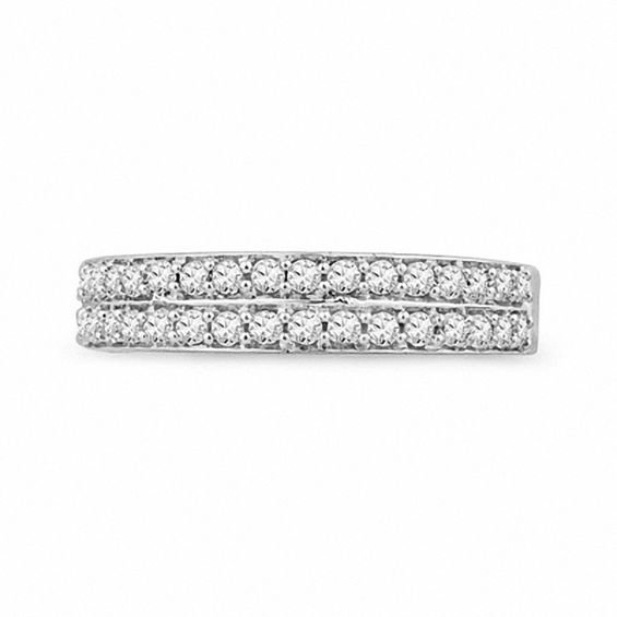 1/ CT. T.w. Diamond Double Row Wedding Band in 10K Gold