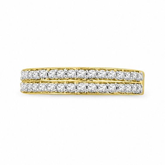 1/3 CT. T.w. Diamond Double Row Wedding Band in 10K Gold