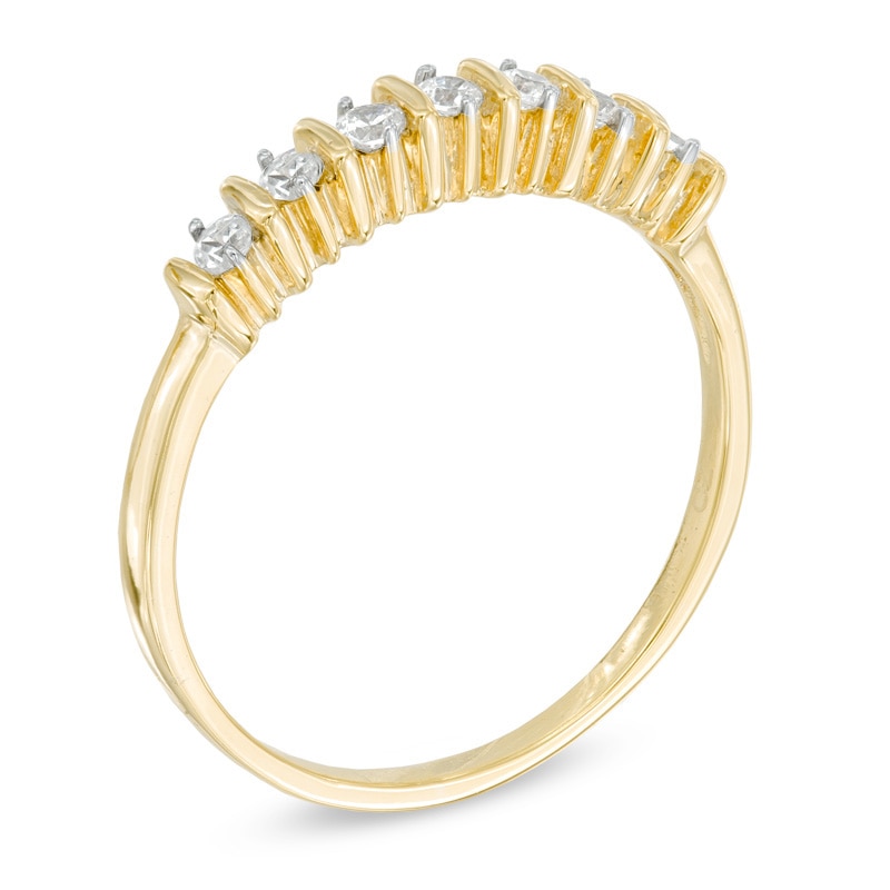 Main Image 2 of 1/10 CT. T.W. Diamond Seven Stone Wedding Band in 10K Gold