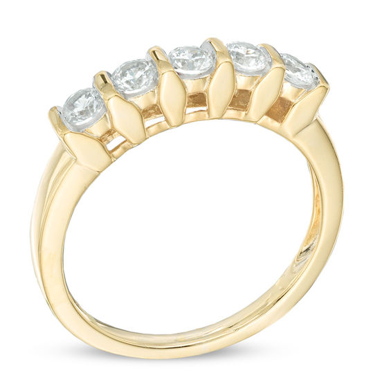 1/2 CT. T.w. Diamond Five Stone Channel-Set Wedding Band in 10K Gold