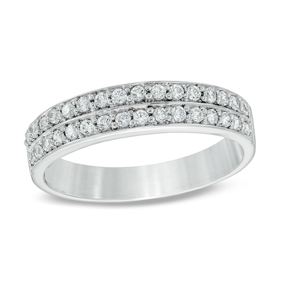 1/4 CT. T.w. Diamond Double Row Wedding Band in 10K Gold