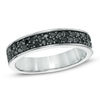 Thumbnail Image 1 of 1/2 CT. T.W. Black Diamond Double Row Band in Sterling Silver