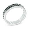 Thumbnail Image 2 of 1/2 CT. T.W. Black Diamond Double Row Band in Sterling Silver