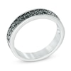 Thumbnail Image 1 of 1/2 CT. T.W. Black Diamond Double Row Band in Sterling Silver