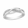 Thumbnail Image 0 of 1/20 CT. T.W. Diamond Split Shank Waves Ring in Sterling Silver