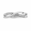 Thumbnail Image 1 of 1/20 CT. T.W. Diamond Split Shank Waves Ring in Sterling Silver
