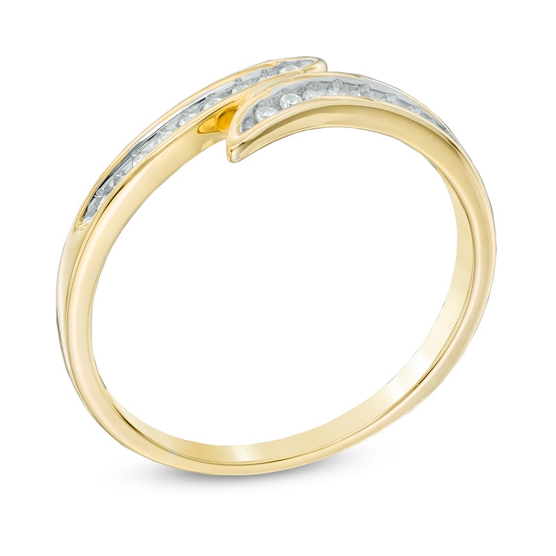 Main Image 2 of 1/10 CT. T.W. Diamond Bypass Ring in 10K Gold