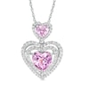Heart-Shaped Lab-Created Pink and White Sapphire Heart Pendant in Sterling Silver