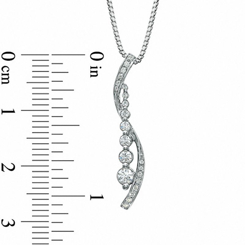 1/5 CT. T.W. Journey Diamond Pendant in 10K White Gold