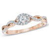 Thumbnail Image 0 of 1/4 CT. T.W. Diamond Entwined Promise Ring in 10K Rose Gold