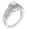 Thumbnail Image 1 of 1 CT. T.W. Emerald-Cut Diamond Frame Engagement Ring in 14K White Gold