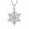 Thumbnail Image 0 of 1/2 CT. T.W. Diamond Snowflake Pendant in Sterling Silver