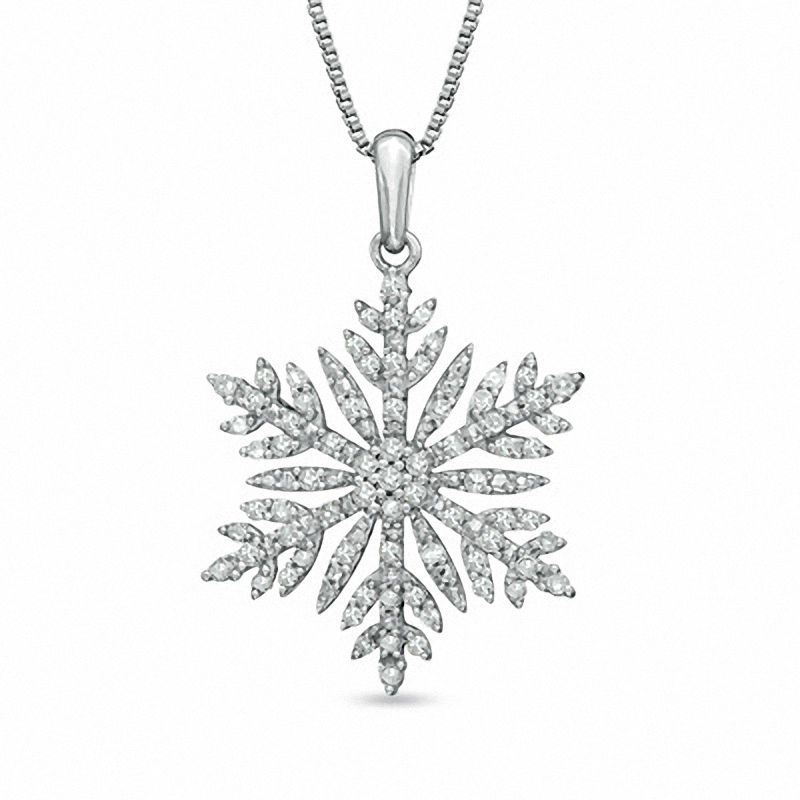 1/2 CT. T.W. Diamond Snowflake Pendant in Sterling Silver