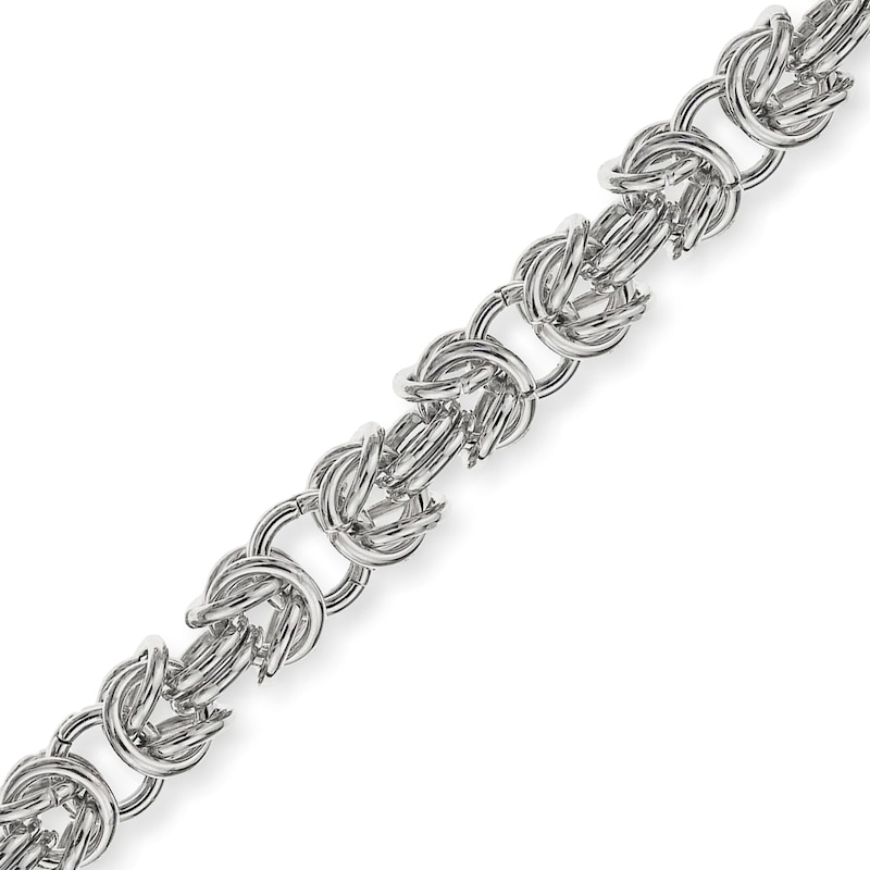 Men's 7.0mm Byzantine Chain Necklace in Stainless Steel - 18"