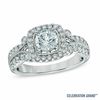 Thumbnail Image 0 of Celebration Ideal 1-1/4 CT. T.W. Diamond Frame Vintage-Style Engagement Ring in 14K White Gold (I/I1)