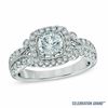 Thumbnail Image 1 of Celebration Ideal 1-1/4 CT. T.W. Diamond Frame Vintage-Style Engagement Ring in 14K White Gold (I/I1)