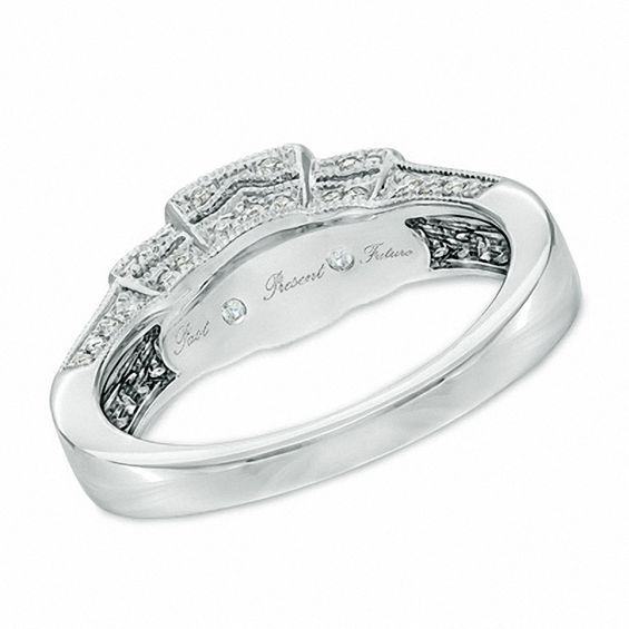1 CT. T.w. Certified Yellow and White Diamond Past Present FutureÂ® Engagement Ring in 14K White Gold (P/Si2)