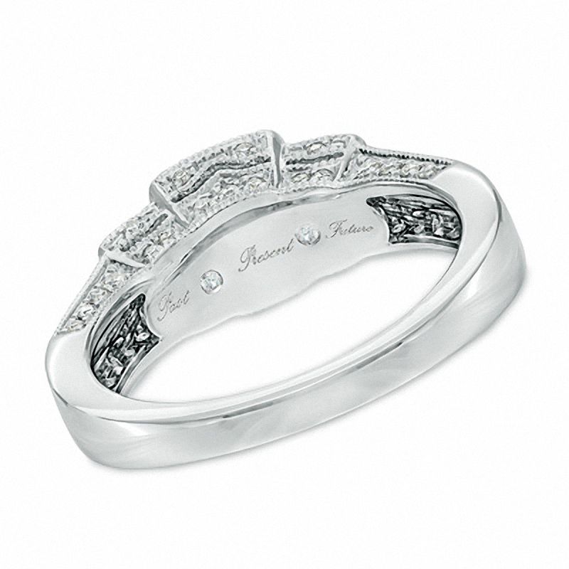 Main Image 3 of 1 CT. T.W. Certified Yellow and White Diamond Past Present Future® Engagement Ring in 14K White Gold (P/SI2)