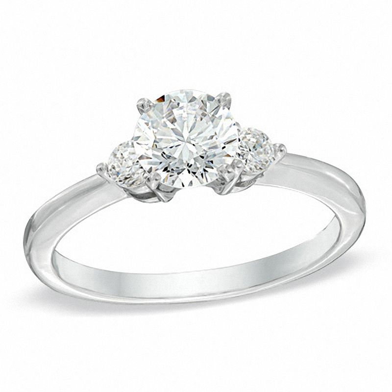 Main Image 1 of 1 CT. T.W. Diamond Three Stone Engagement Ring in 14K White Gold