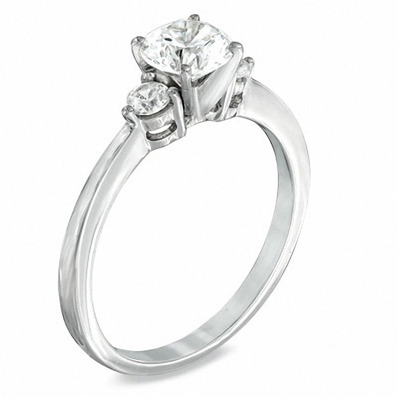 Main Image 2 of 1 CT. T.W. Diamond Three Stone Engagement Ring in 14K White Gold