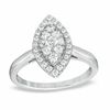 Thumbnail Image 1 of 1/2 CT. T.W. Diamond Cluster Marquise Frame Engagement Ring in 14K White Gold