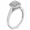Thumbnail Image 2 of 1/2 CT. T.W. Diamond Cluster Cushion Frame Engagement Ring in 14K White Gold
